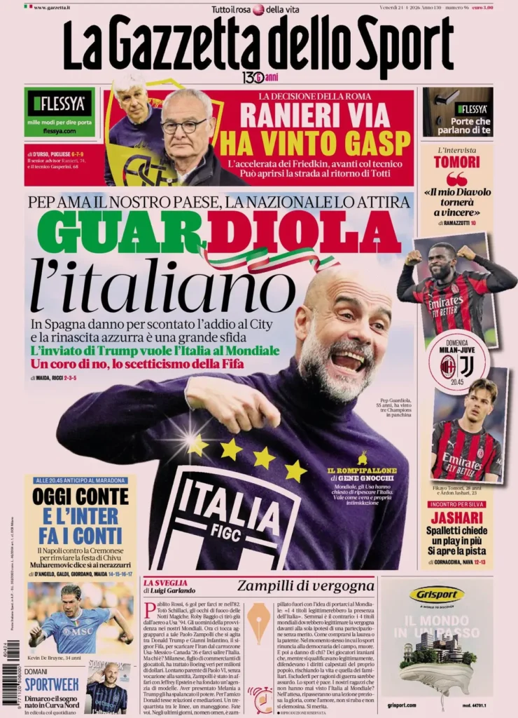 Le prime pagine dei principali quotidiani sportivi – 24 aprile 27 la gazzetta dello sport 041815au1ehs3