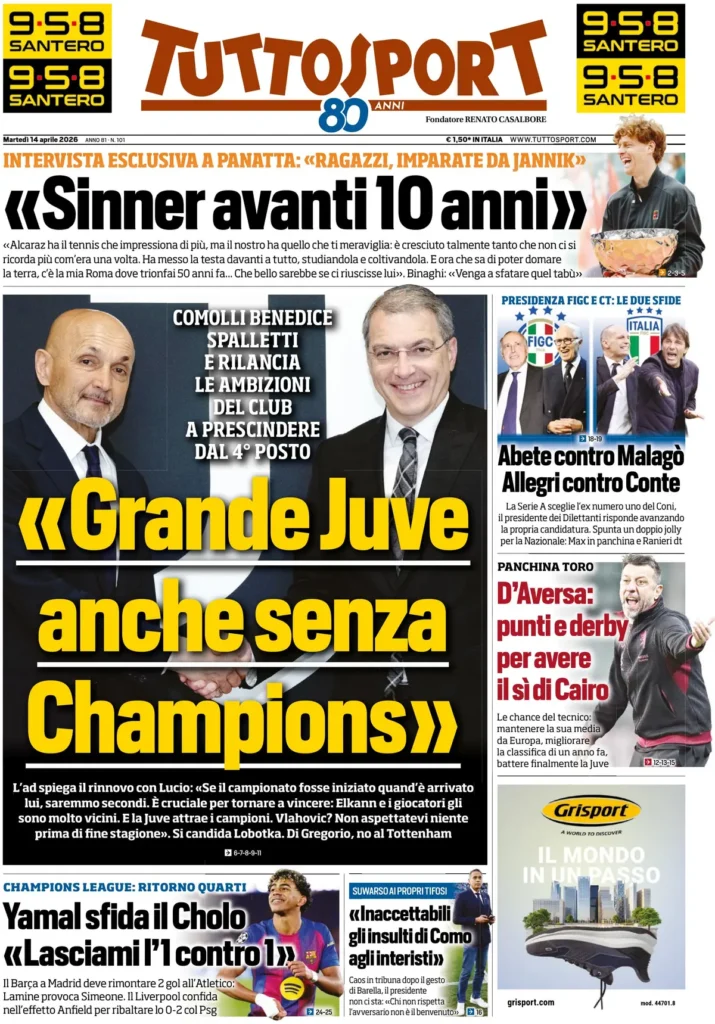 Rassegna stampa Sampdoria: prime pagine quotidiani sportivi - 14 aprile 2026 27 tuttosport 02030379ev5ey
