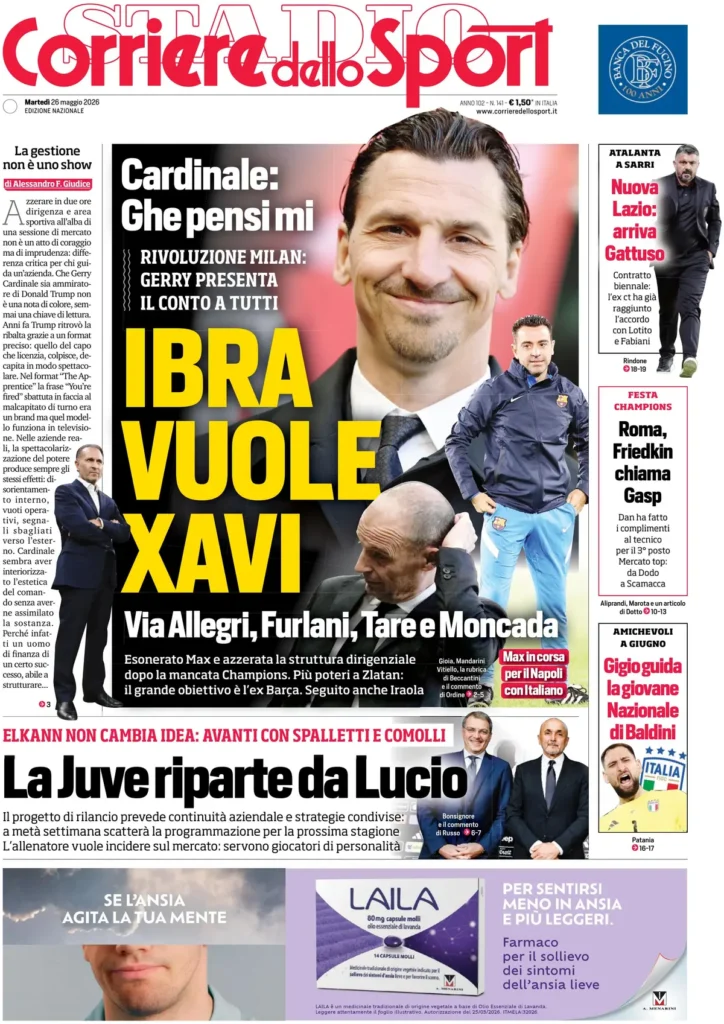 Le prime pagine dei principali quotidiani sportivi – 26 maggio 28 150808
