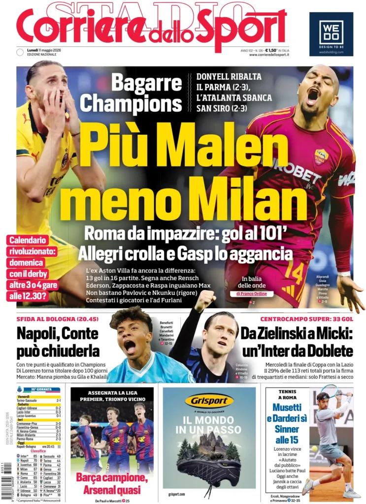 Le prime pagine dei principali quotidiani sportivi – 11 marzo 28 corriere dello sport 0208081ra6z99
