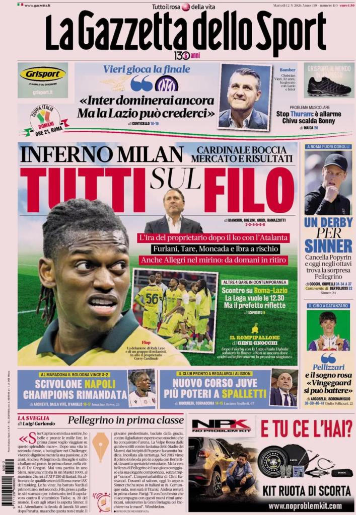 Le prime pagine dei principali quotidiani sportivi – 12 marzo 27 image 7