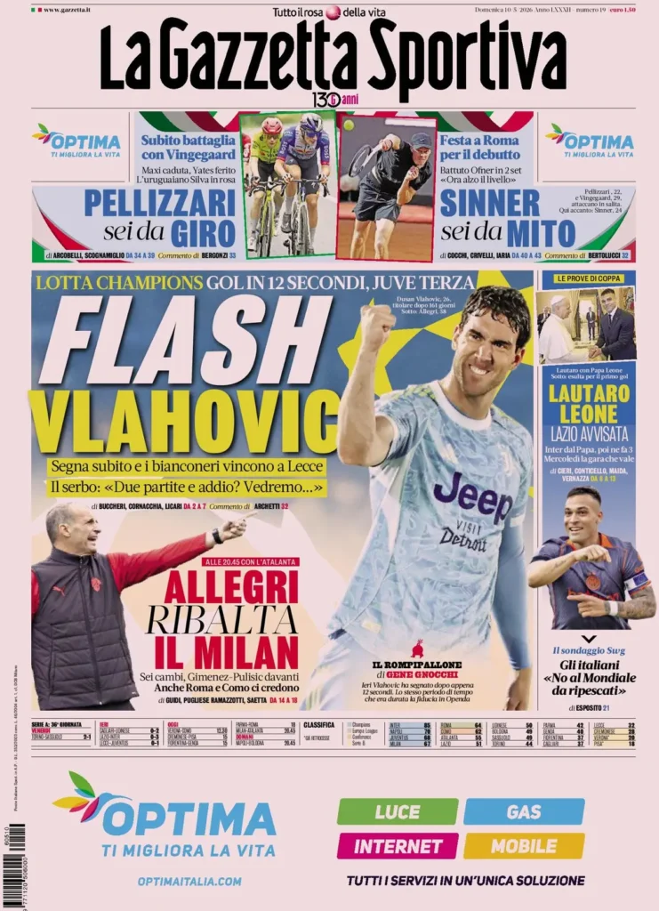 Le prime pagine dei principali quotidiani sportivi – 10 maggio 29 la gazzetta dello sport 031950xno8d4h