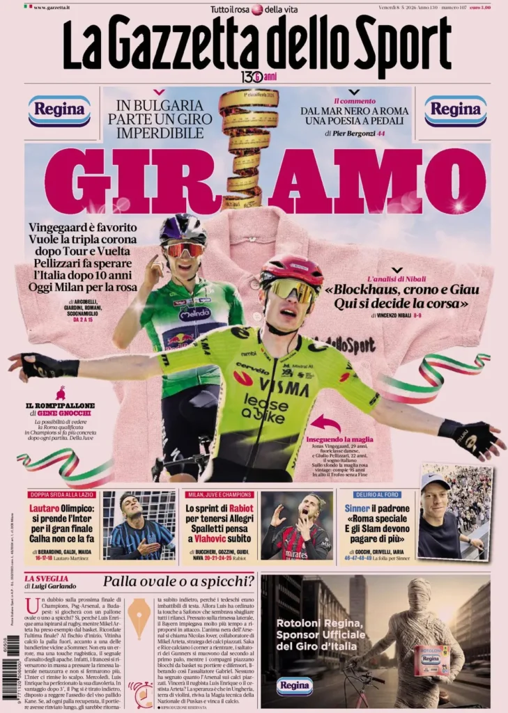 Rassegna stampa Sampdoria: prime pagine quotidiani sportivi - 8 maggio 2026 29 la gazzetta dello sport 040302nsa2rd8