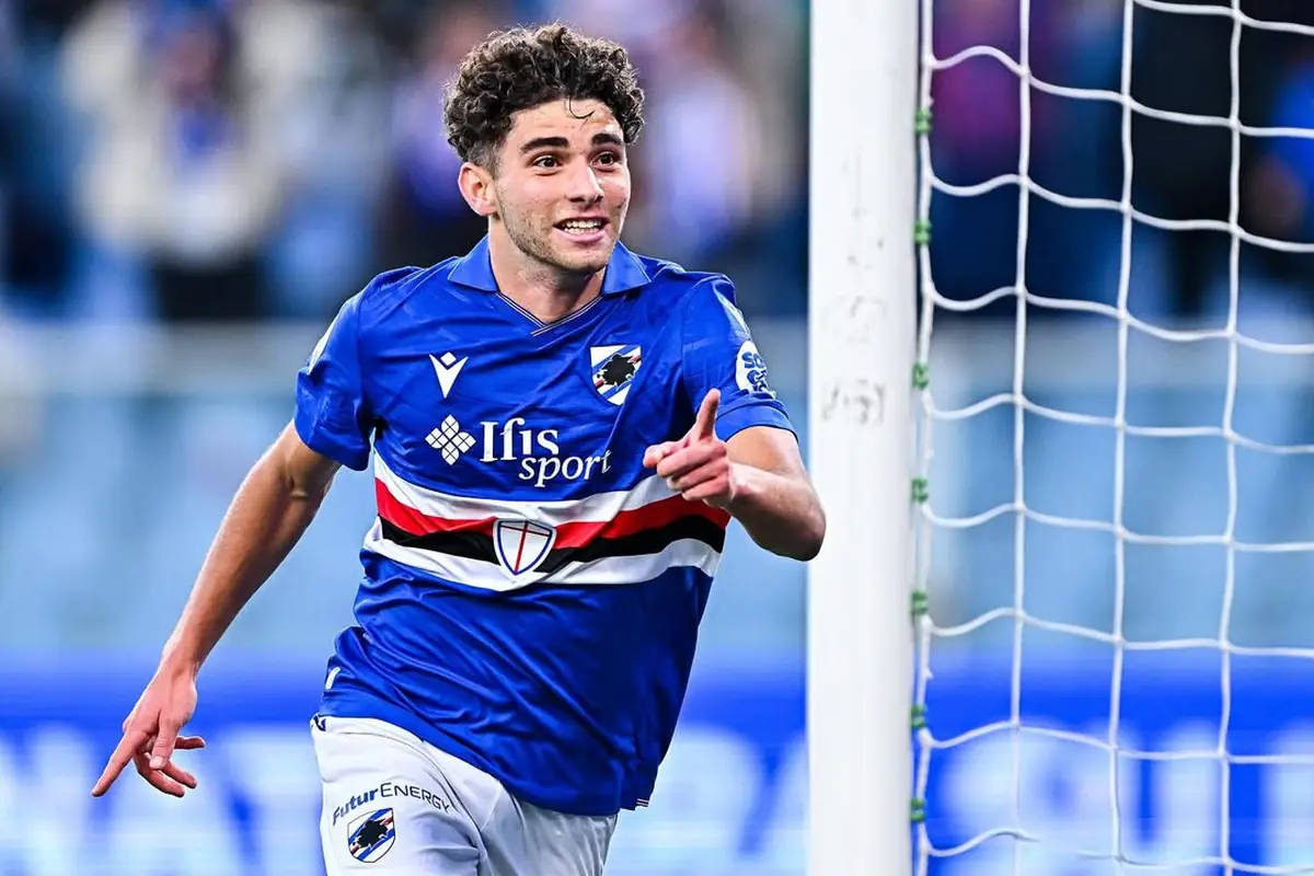 Ultima alla Sampdoria: il suo futuro è bianconero 27 Pafundi esulta con la Sampdoria