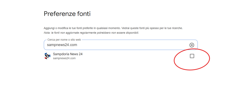 Google lancia "Fonti preferite": così puoi seguire Samp News 24 senza perderti più una notizia 26 samp news 24 fonti preferite