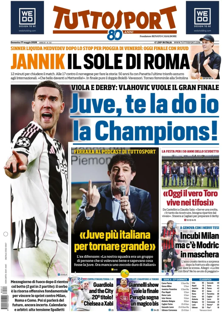 Rassegna stampa Sampdoria: prime pagine quotidiani sportivi - 17 maggio 2026 27 tuttosport 020302coxdvil