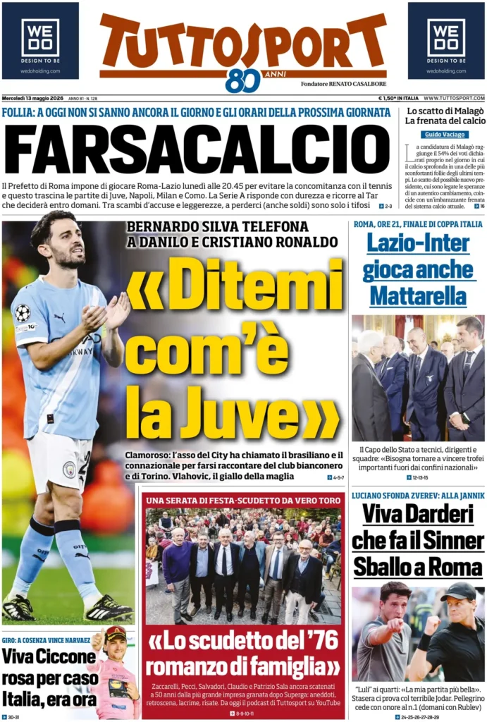 Rassegna stampa Sampdoria: prime pagine quotidiani sportivi - 13 maggio 2026 27 tuttosport 0203032u03km8