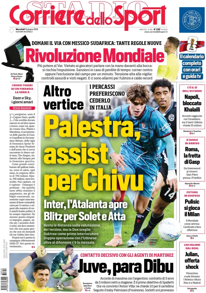 Rassegna stampa Sampdoria: prime pagine quotidiani sportivi - 10 giugno 2026 28 corriere dello sport 0207527xy2ykc