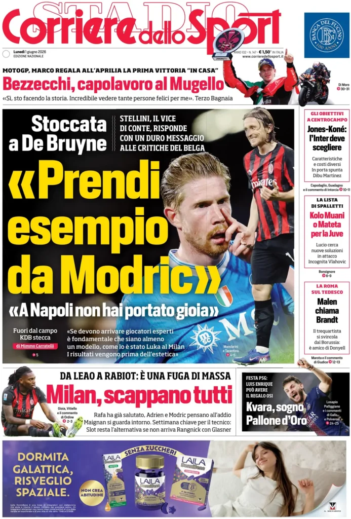 Rassegna stampa Sampdoria: prime pagine quotidiani sportivi - 1° giugno 2026 28 corriere dello sport 020807jks4a70