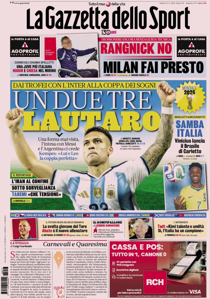 Le prime pagine dei principali quotidiani sportivi – 13 giugno 27 image 13