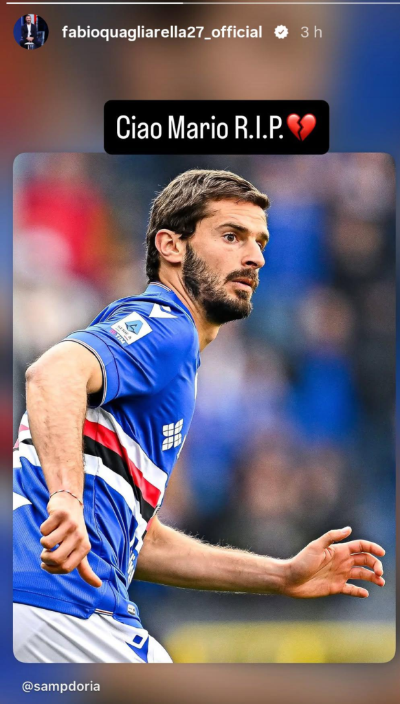 Oikonomou, il ricordo di Quagliarella sull'ex compagno di squadra e l'ultimo saluto 27 image
