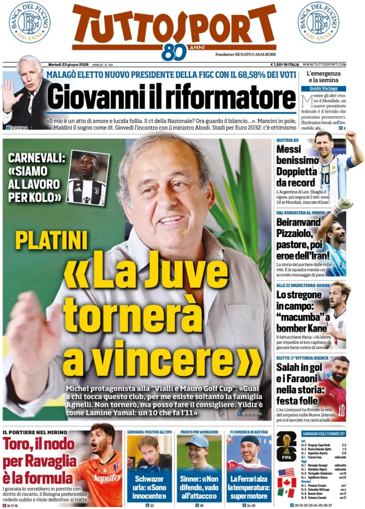 Rassegna stampa Sampdoria: prime pagine quotidiani sportivi - 23 giugno 2026 27 tuttosport 020326mok2xjx