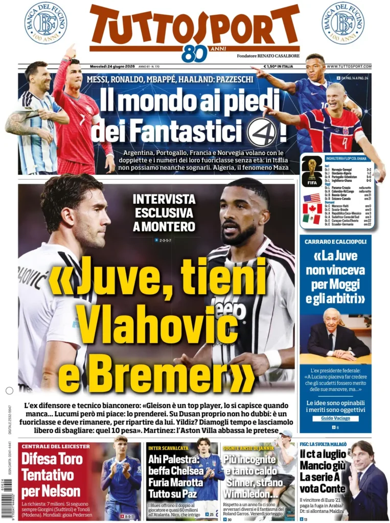 Rassegna stampa Sampdoria: prime pagine quotidiani sportivi - 24 giugno 2026 27 tuttosport 021128m6yap4p