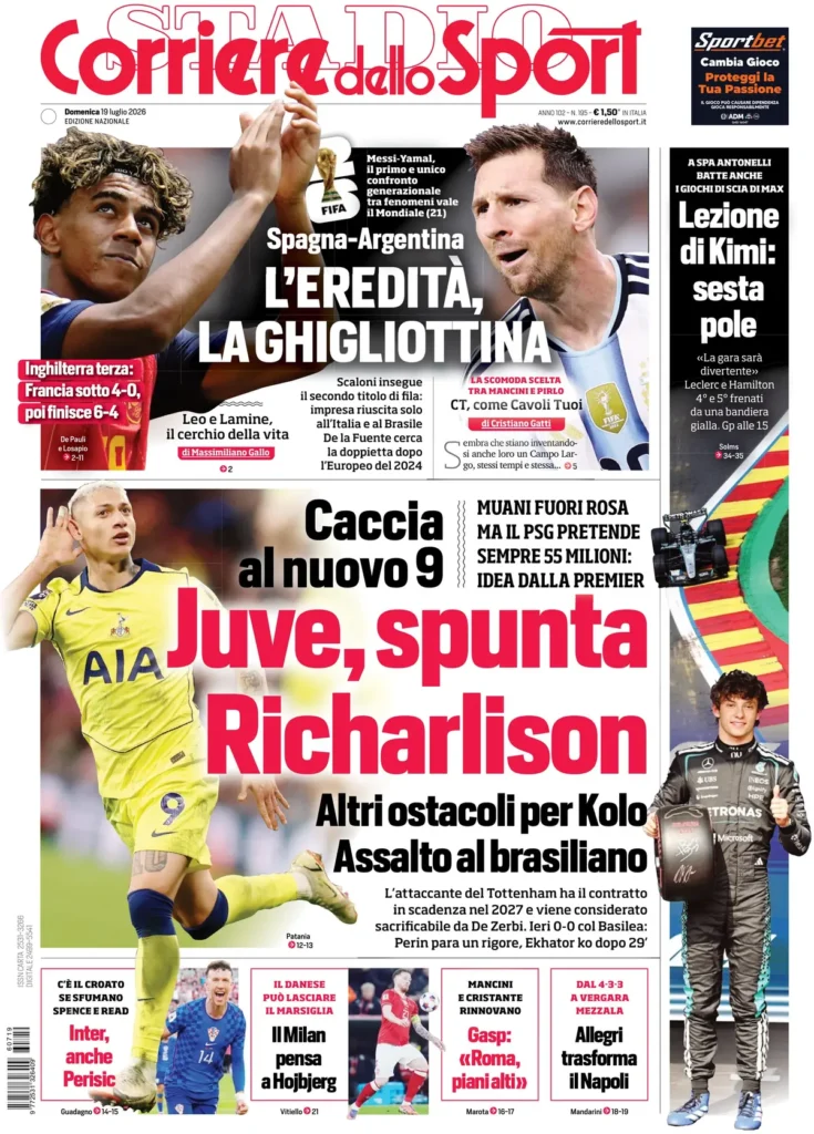 Rassegna stampa Sampdoria: prime pagine quotidiani sportivi - 19 luglio 2026 28 corriere dello sport 020330wth1osu