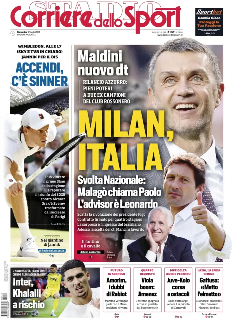 Le prime pagine dei principali quotidiani sportivi – 12 luglio 28 corriere dello sport 063012t5c2c8a