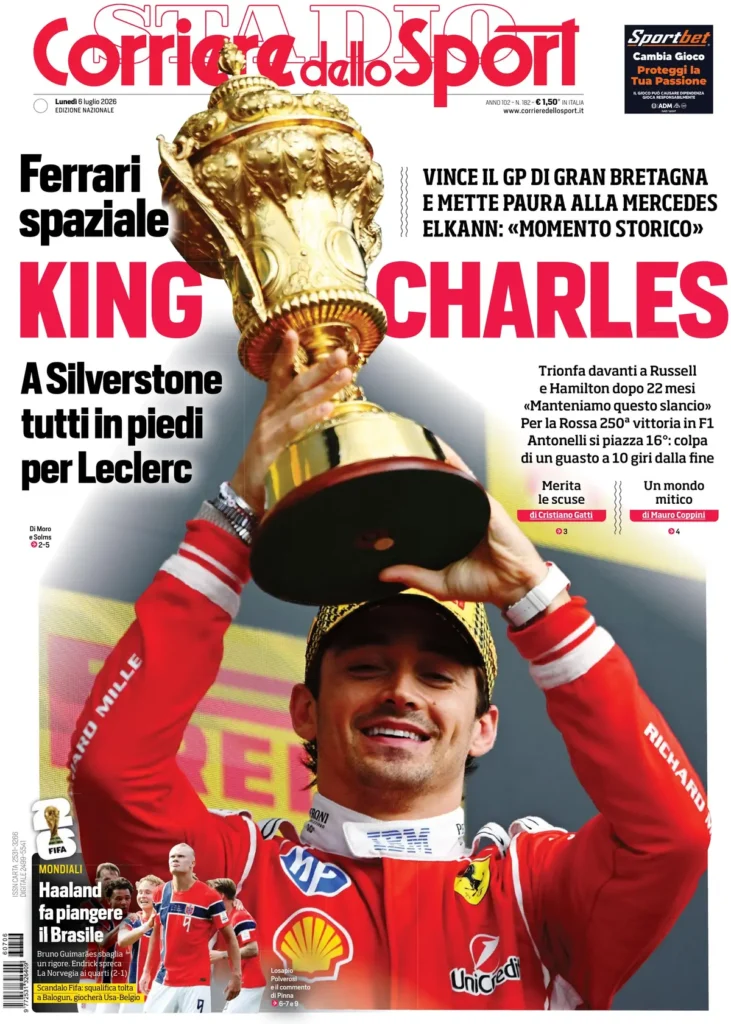 Le prime pagine dei principali quotidiani sportivi – 6 luglio 28 corriere dello sport 063920otrdkes
