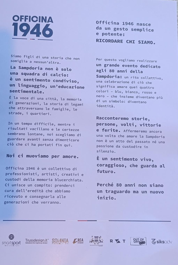 Nasce Officina 1946, tutte le novità sull'evento odierno dedicato alla Sampdoria: i dettagli e la proposta per ottobre 29 image 17