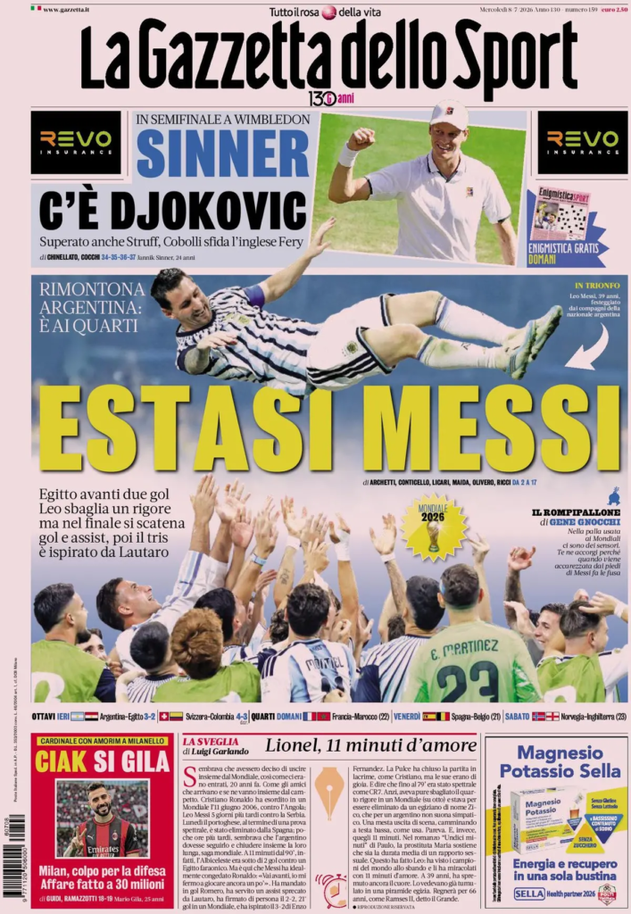 Le prime pagine dei principali quotidiani sportivi – 8 luglio 27 image 4