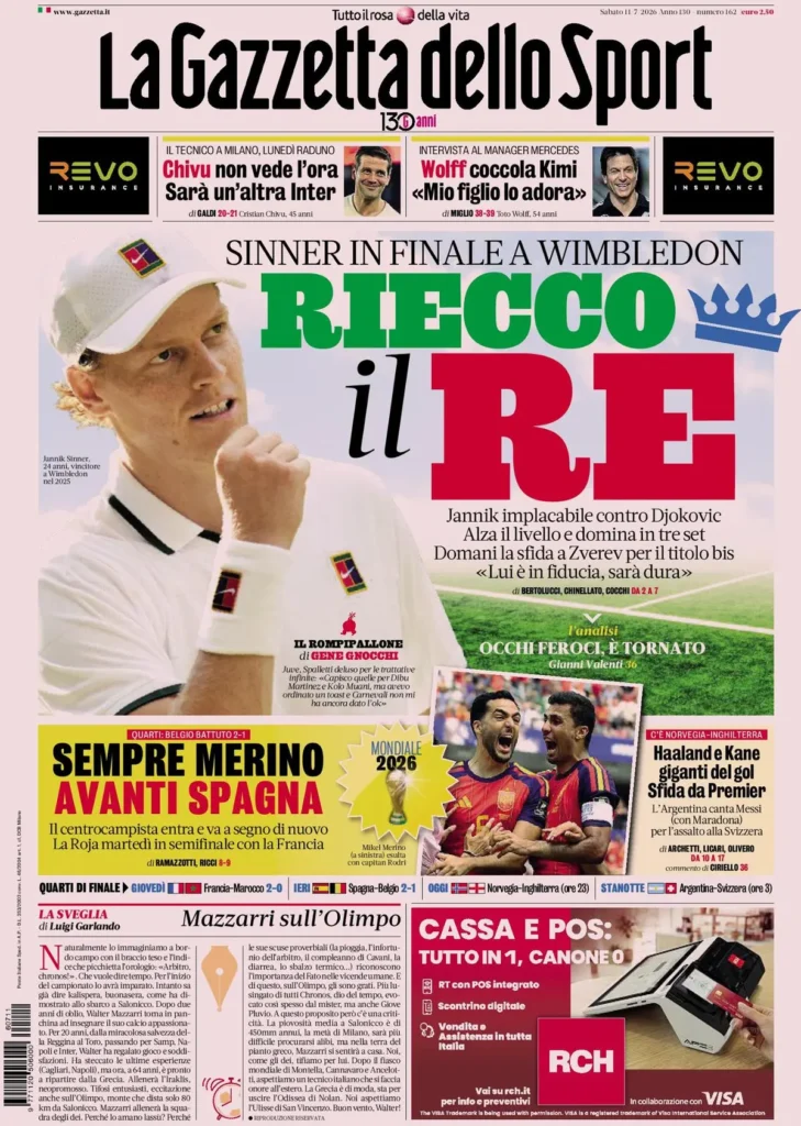 Le prime pagine dei principali quotidiani sportivi – 11 luglio 27 la gazzetta dello sport 033012w2g6lqq