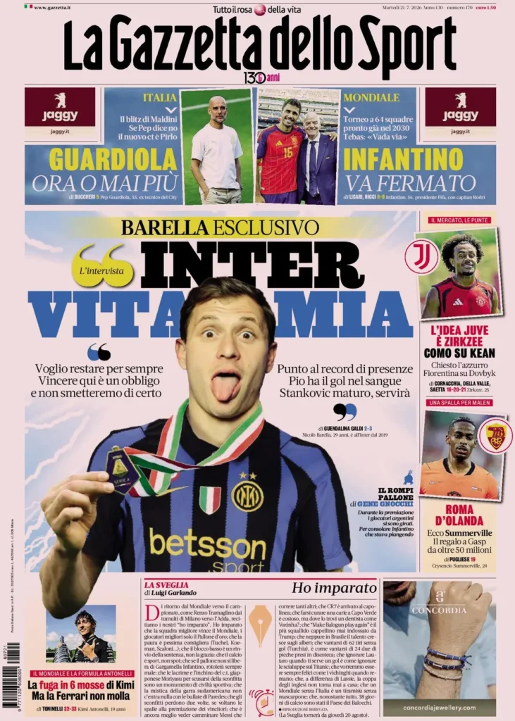 Rassegna stampa Sampdoria: prime pagine quotidiani sportivi - 21 luglio 2026 29 la gazzetta dello sport 03334374fbrdr