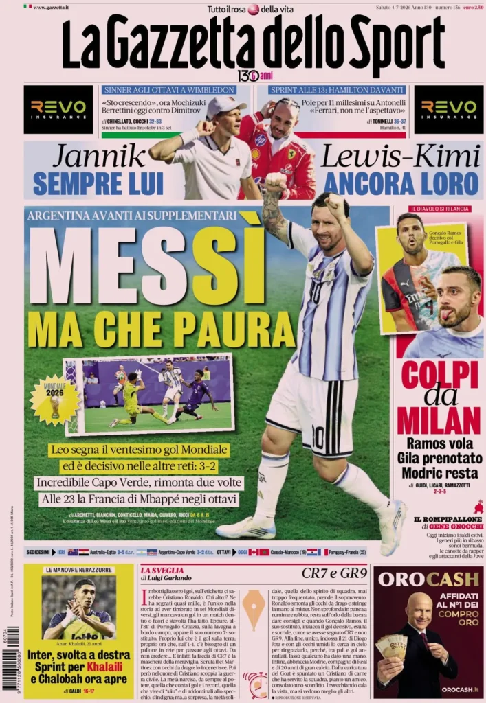 Le prime pagine dei principali quotidiani sportivi – 4 luglio 29 la gazzetta dello sport 03341627negtn