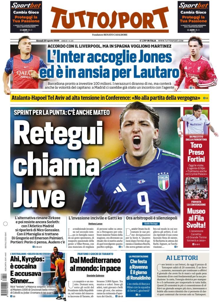 Rassegna stampa Sampdoria: prime pagine quotidiani sportivi - 20 agosto 2026 27 image 30