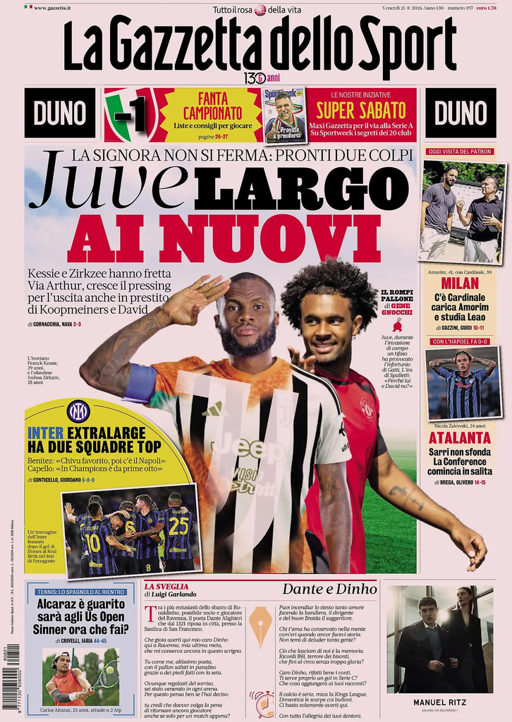 Rassegna stampa Sampdoria: prime pagine quotidiani sportivi - 21 agosto 2026 27 image 36