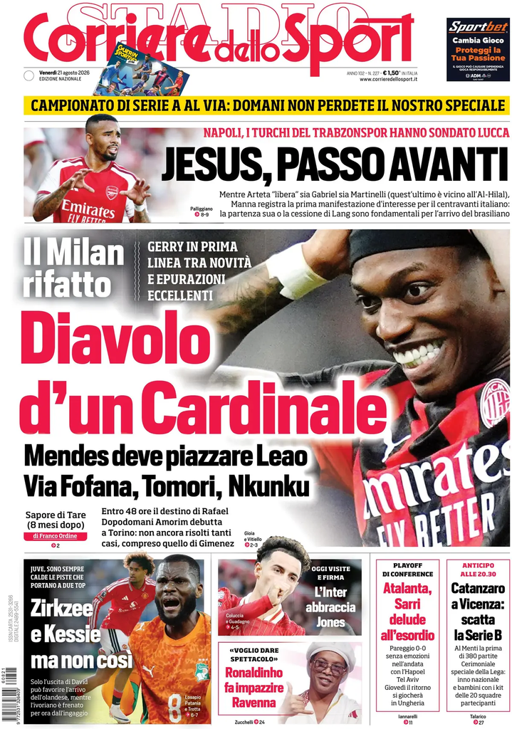 Rassegna stampa Sampdoria: prime pagine quotidiani sportivi - 21 agosto 2026 28 image 37