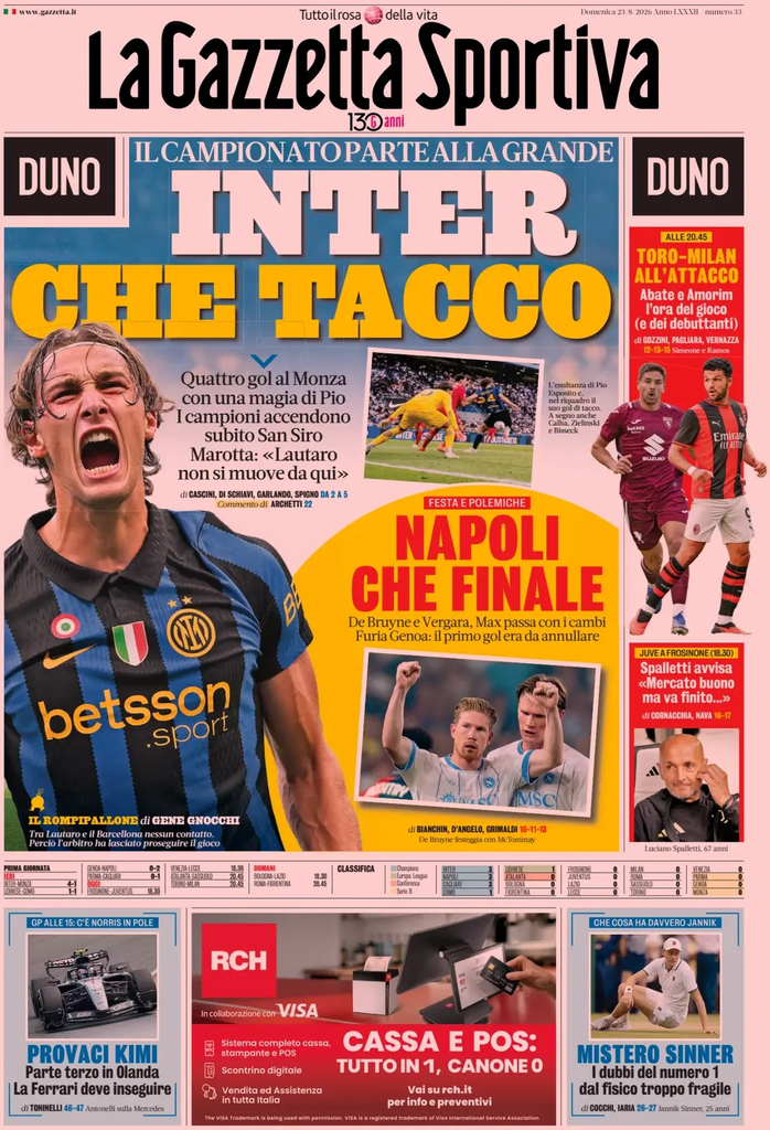 Le prime pagine dei principali quotidiani sportivi – 23 agosto 27 image 39