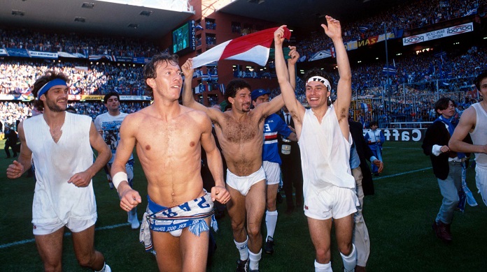 Ottant'anni fa nasceva la Sampdoria: l'omaggio degli ex campioni blucerchiati 26 vialli pagliuca mannini festa scudetto sampdoria