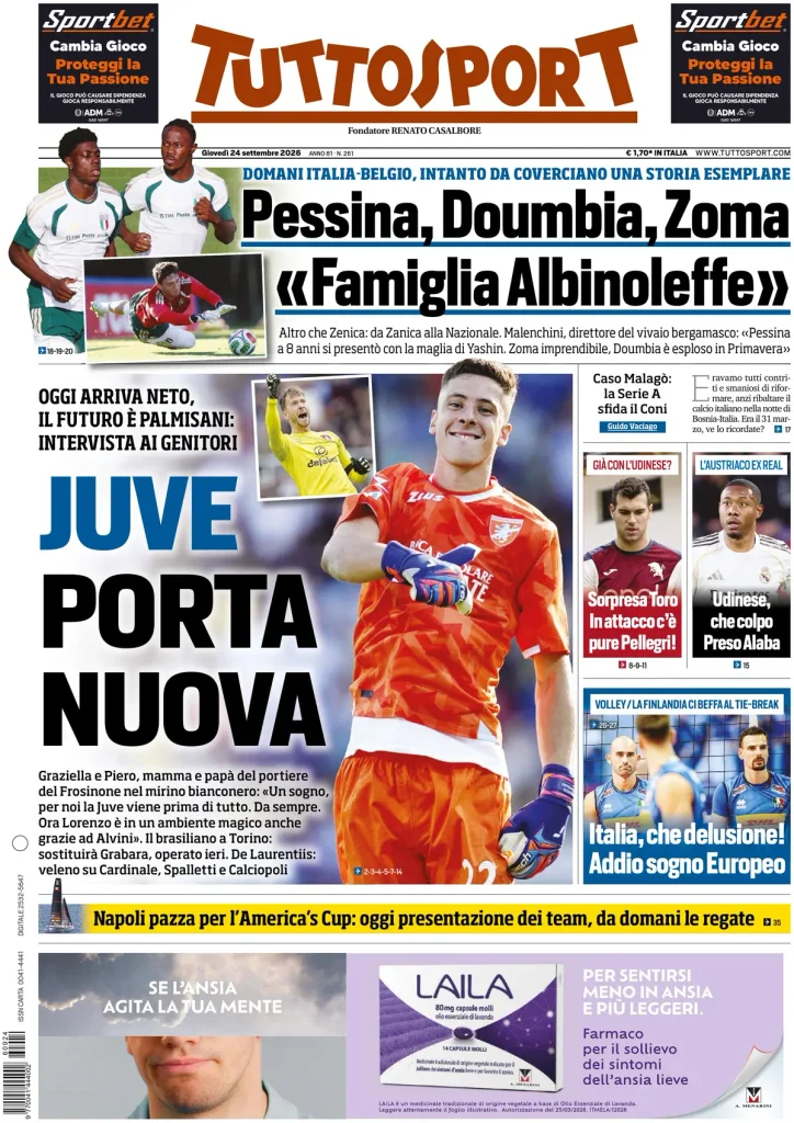 Le prime pagine dei principali quotidiani sportivi – 24 settembre 4 2