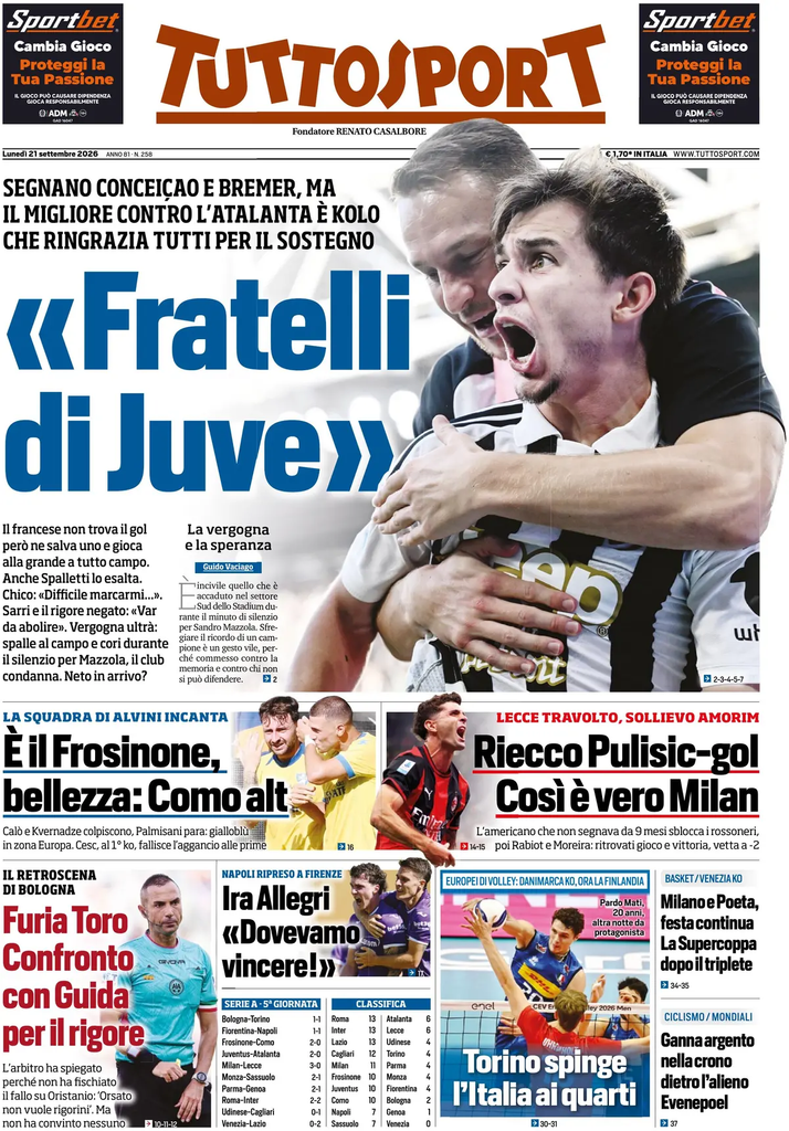 Rassegna stampa Sampdoria: prime pagine quotidiani sportivi - 21 settembre 2026 4 image 25