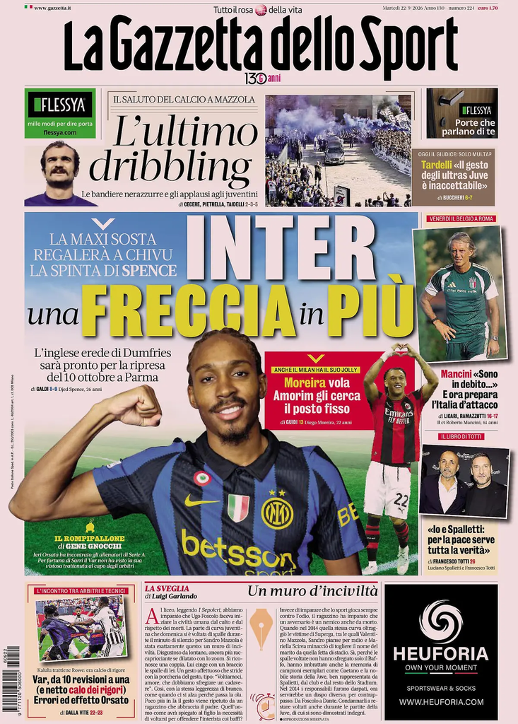 Rassegna stampa Sampdoria: prime pagine quotidiani sportivi - 22 settembre 2026 2 image 26