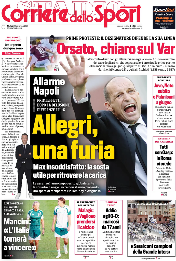 Rassegna stampa Sampdoria: prime pagine quotidiani sportivi - 22 settembre 2026 3 image 27