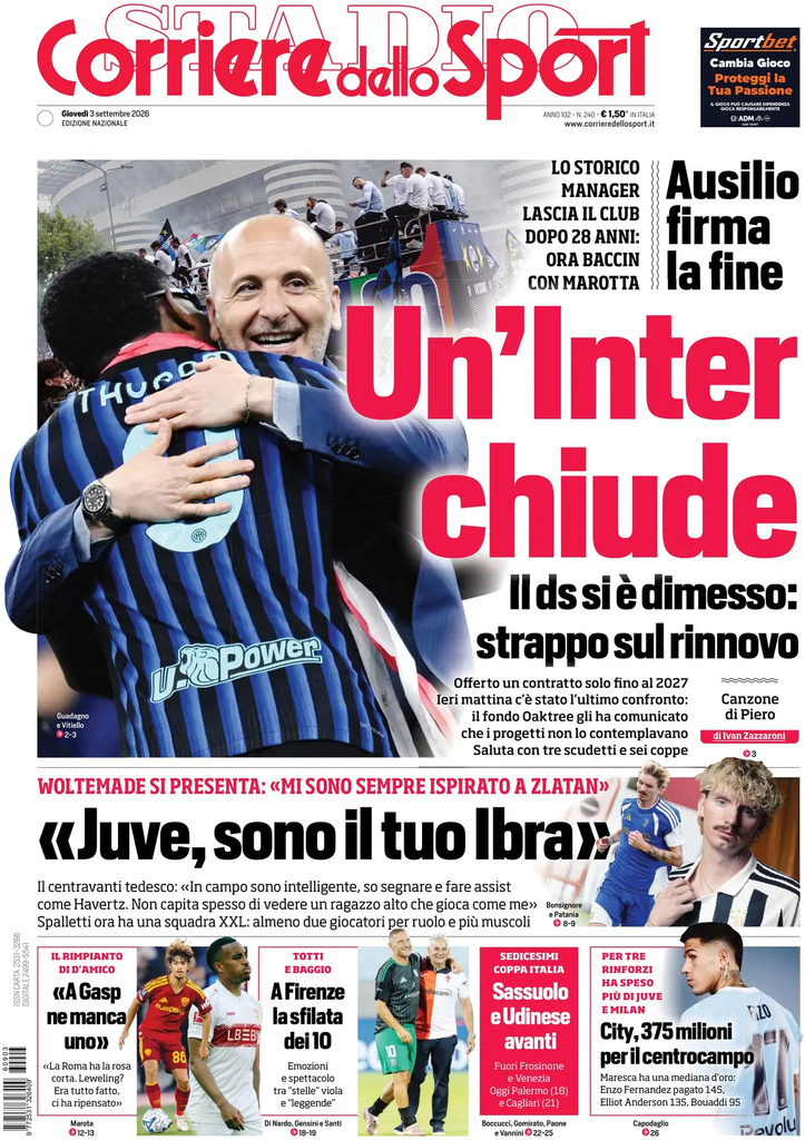 Le prime pagine dei principali quotidiani sportivi – 3 settembre 28 image 4