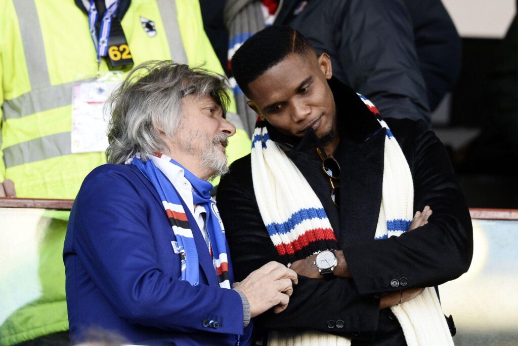 I legali di Eto'o: «Inadempienze da parte della Samp: esposto dall'Apollon alla FIFA» 1 ferrero etoo tribuna sampdoria gennaio 2015 ifa