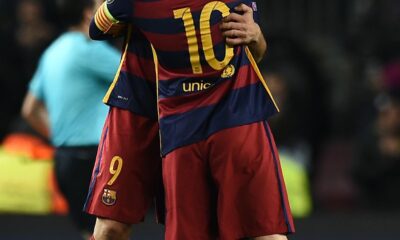 messi suarez abbraccio barcellona champions league novembre 2015 ifa