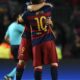 messi suarez abbraccio barcellona champions league novembre 2015 ifa