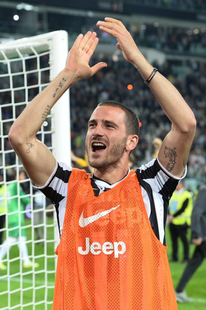 Bonucci pettorina esulta juventus maggio 2014 ifa