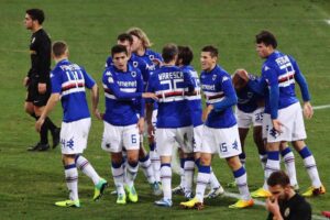 esultanza collettiva samp contro hellas gerolamocalcagno