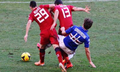 gabbiadini fallo vs cagliari gerolamo calcagno